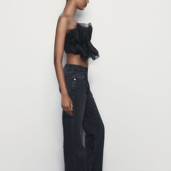 ZARA ORGANZA BANDEAU TOP - Picture 4 of 8